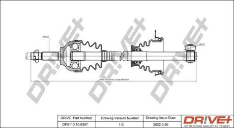 Піввісь Renault Logan 04- (L) (21x681) d=29,95 Drive+ DP2110100307