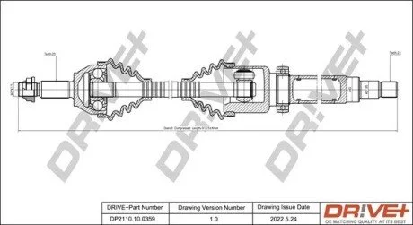 P├ô┼üO┼Ü NAP─śDOWA FORD FIESTA 01-08 PRAWA Drive+ DP2110100359
