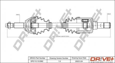 Піввісь Ford Connect 02- (L) (25x26x632) Drive+ DP2110100362