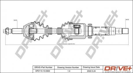 Піввісь Ford Connect 02-13 (R) (25x26x962) Drive+ DP2110100363