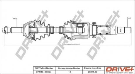 Піввісь Ford Connect 02-13 (R) (25x26x962) Drive+ DP2110100365