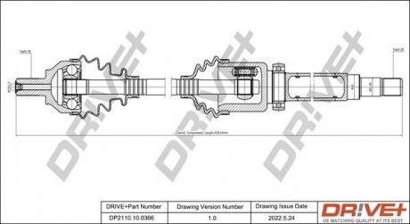 Піввісь (передня) Ford Focus/Volvo S40/V50 04-12 (R) (36x26x921) Drive+ DP2110100366