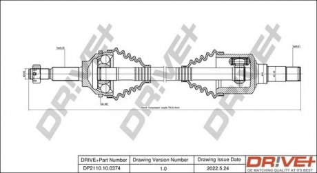 Піввісь Ford Transit 2.2TDCi 07-14- (L) (28x41x761x48T) (+ABS) Drive+ DP2110100374