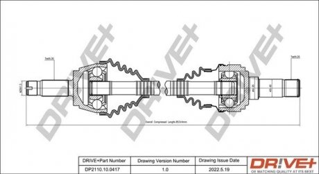 Піввісь (задня) MB Vito/Viano (W639) 03- (30x26x849) Drive+ DP2110100417