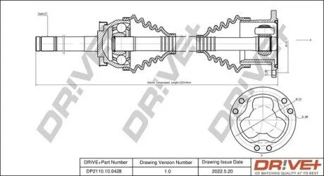 P├ô┼üO┼Ü NAP─śDOWA NISSAN TERRANO 93-07 LEWA /PRAWA PRZ├ôD Drive+ DP2110100428 (фото 1)