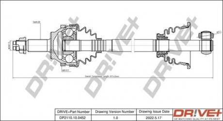 Піввісь Renault Master 98- (R) (28x39x1118x51T) Drive+ DP2110100452