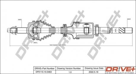 Піввісь Renault Master 2.5dCi 03- (R) (28x39x1144x51T) (+ABS) Drive+ DP2110100463