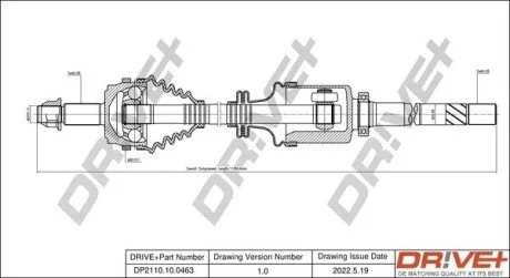 Піввісь Renault Master 2.5dCi 03- (R) (28x39x1144x51T) (+ABS) Drive+ DP2110100463