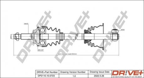 Піввісь Renault Clio 1.5 dCi 01- (L) (23x631x26T) (+ABS) d=29.95 Drive+ DP2110100723