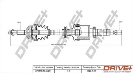 Піввісь Renault Kangoo/Megane 1.4/1.6/1.5DCI 02- (R) (23x26x911) Drive+ DP2110100729
