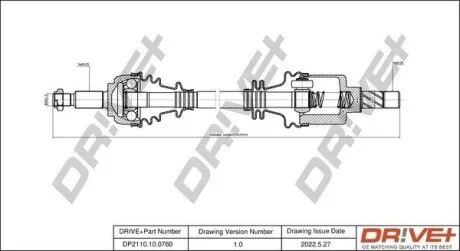 Піввісь Renault Megane/Scenic 1.5 dCi 02- (L) (25x26x660) Drive+ DP2110100760