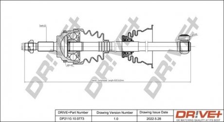 Піввісь Renault Kangoo 1.5dCi 97- (L) (23x44x635) Drive+ DP2110100773