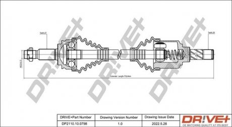 Піввісь Renault Kangoo 1.5dCi 08- (L) (27x26x675) Drive+ DP2110100798