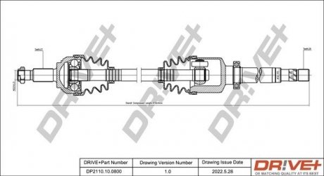 Піввісь Renault Kangoo 1.5dCi 08- (R) (27x26x945) Drive+ DP2110100800