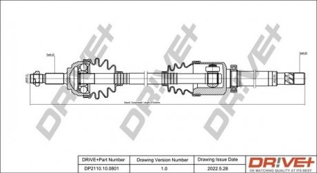 Піввісь Renault Kangoo 1.5dCi/1.6 08- (R) (23x26x937) Drive+ DP2110100801 (фото 1)