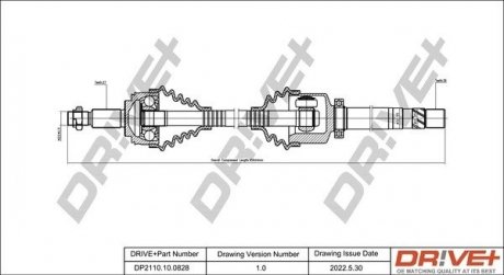 Піввісь Renault Scenic III 1.6/1.9 dCi 09- (R) (27x39x977) Drive+ DP2110100828