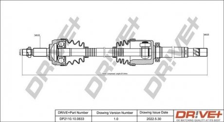 Піввісь Renault Scenic 1.5dCi 09- (R) (25x26x952) Drive+ DP2110100833