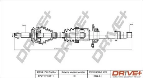 P├ô┼üO┼Ü NAP─śDOWA TOYOTA AVENSIS 08-18 PRAW A Drive+ DP2110100911