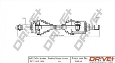 Полуось (передняя) BMW X5 (E70/F15)/X6 (E71/E72/F16) 06-19 (L) (30x27/634) (N52/N55/N63) Drive+ DP2110101003