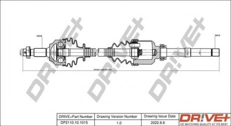 Піввісь Fiat Scudo 1.6D 07- (R) (24x28x958) Drive+ DP2110101015 (фото 1)