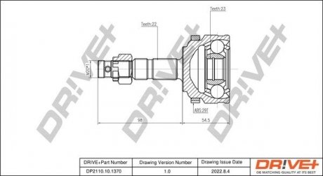 ШРКШ (зовнішній) Opel Combo 1.3CDTI/1.7DTI 01- (22x23x158.5x29T) (+ABS) Drive+ DP2110101370