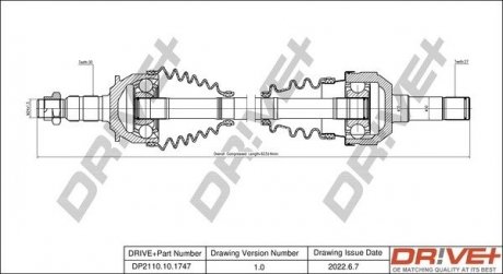 Піввісь Opel Insignia A 1.6-2.0 08-17 (30x27x619) Drive+ DP2110101747