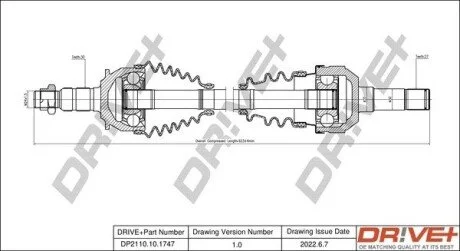 Піввісь Opel Insignia A 1.6-2.0 08-17 (30x27x619) Drive+ DP2110101747