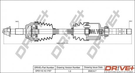 Піввісь Fiat Ducato/Peugeot Boxer 2.2HDi 06- (R) (35x41x1140) Drive+ DP2110101757 (фото 1)