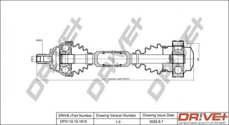 Піввісь VW Caddy III 1.9 TDI 04-10 (L) (36х513) Drive+ DP2110101815