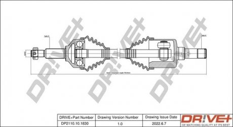 Піввісь Ford Transit Custom 2.2TDCi 12- (L) (31x41x752) Drive+ DP2110101830