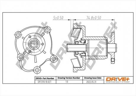 Помпа води Opel Astra G/H/Combo/Corsa C/D/Zafira B/Meriva A 1.7CDTI/DTI 00- (WPQ0873) Drive+ DP231010027