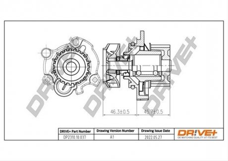 Помпа води Audi A3-A4/A6/Skoda Octavia/Fabia/VW Caddy/Golf IV/Passat/T5 1.8T/2.0 96- (23z) Drive+ DP231010037