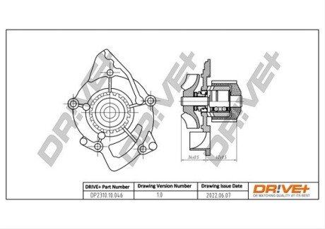 Помпа води Citroen Jumpy/Fiat Scudo/Peugeot Expert 2.0HDi 07- Drive+ DP231010046