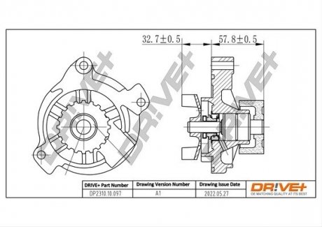 Помпа води VW T4/LT/Crafter 2.5TDI (20z) (WPQ1183) Drive+ DP231010097