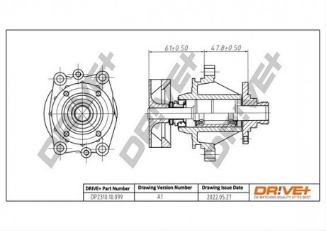 Помпа води BMW 3 (E36/E46)/5 (E34/E39/E60)/7 (E38/E65/E66/E67)/X3 (E83)/X5 (E53) Drive+ DP231010099