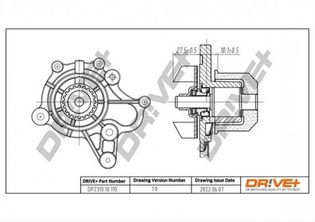 Помпа води Hyundai Tucson/i30/Elantra/Kia Cerato/Ceed 2.0CRDi 04- Drive+ DP231010110 (фото 1)