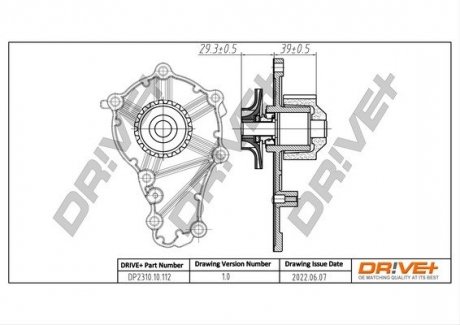 Помпа води Citroen Berlingo/Fiat Scudo 1.6HDI (19z) Drive+ DP231010112 (фото 1)