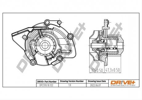 Помпа води Citroen Jumpy/Fiat Scudo/Peugeot Expert 2.0HDI 10- Drive+ DP231010122 (фото 1)