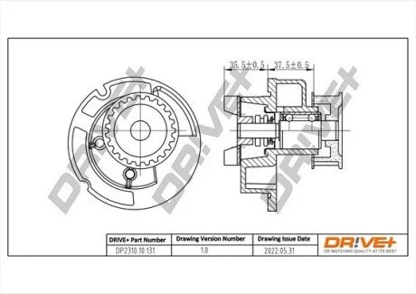 Помпа води Opel Astra G/H/Vectra B/C/Zafira A/Corsa C/Meriva A 1.8/1.8 16V 98-10 (23z) Drive+ DP231010131