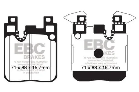 Гальмівні колодки - тюнінг Yellow Stuff, дозвіл, задн BMW 1 (F20), 1 (F21), 2 (F22, F87), 2 (F23), 3 (F30, F80), 3 (F31), 3 GRAN TURISMO (F34), 4 (F32, F82), 4 (F33, F83) 2.0-3.0H 11.11- EBC DP42133R
