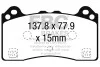 Гальмівні колодки - тюнінг Yellow Stuff, дозвіл, передн FORD FOCUS III 2.3 07.15-12.17 EBC DP42274R (фото 2)