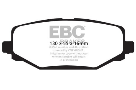 Гальмівні колодки - тюнінг Green Stuff, дозвіл, задн CHRYSLER VOYAGER V, FIAT FREEMONT 2.0D-3.6 10.07- EBC DP61889