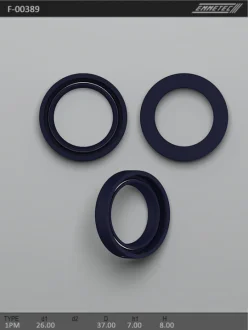 Сальник 26,00/37,00*7,00/8,00 тип креслення 1PM EMMETEC F-00389