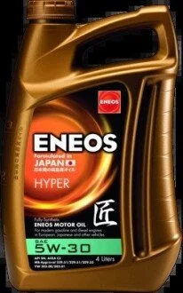 Олива моторна 5W-30 ENEOS HYPER API SN, ACEA C3, GM Dexos 2, 4л, синт. Eneos EU0030301N