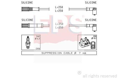 FIAT Провода зажигания Doblo, Qubo, Grande Punto, Idea, 1,2/1,4 05- EPS 1.499.170