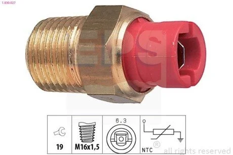 FIAT Датчик температуры воды 127 1.05 EPS 1.830.027 (фото 1)