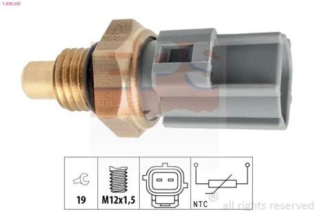 MAZDA Датчик температуры 323,323F,626 2.0 98-,Mazda 3,6,Opel Astra H,Ford Transit 2.2/2.4TDCi 06-,Toyota EPS 1.830.281