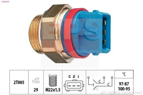 Датчик включения вентилятора Peugeot 92/88-97/92°C EPS 1.850.631
