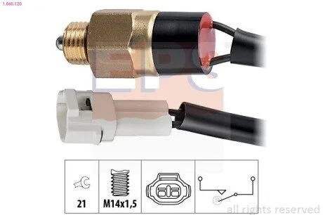SUZUKI Выключатель света заднего хода VITARA 1.6 88-94 EPS 1.860.120 (фото 1)