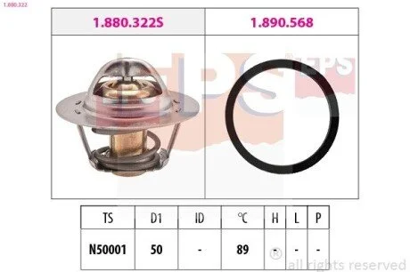 Термостат Renault Megane 1.4 96-/Trafic 01-/Scenic II 03- EPS 1.880.322